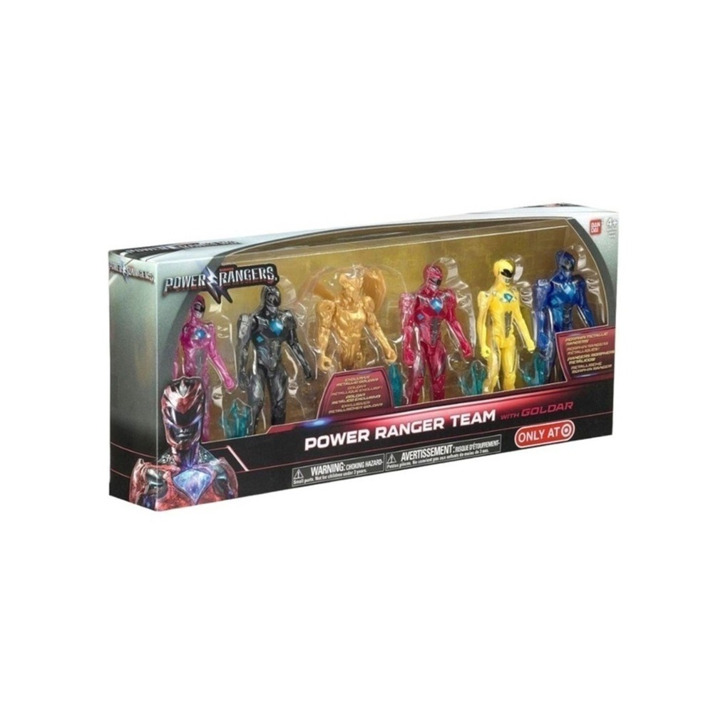 Power Rangers Team 6-Piece Collectible‎ Set With Exclusive Metallic Goldar